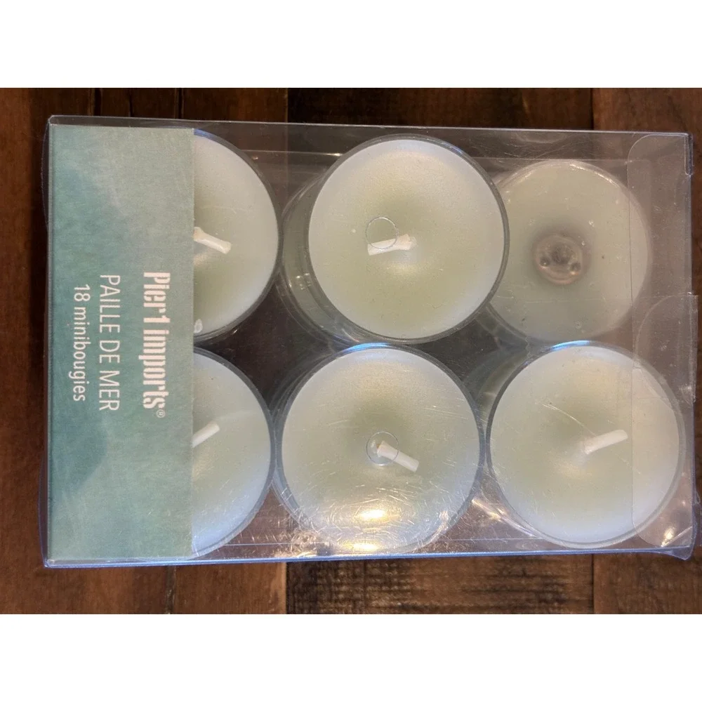 Pier 1 Imports Sea Grass Tealights Unisex 17 Pack Green Scented Coastal Candles